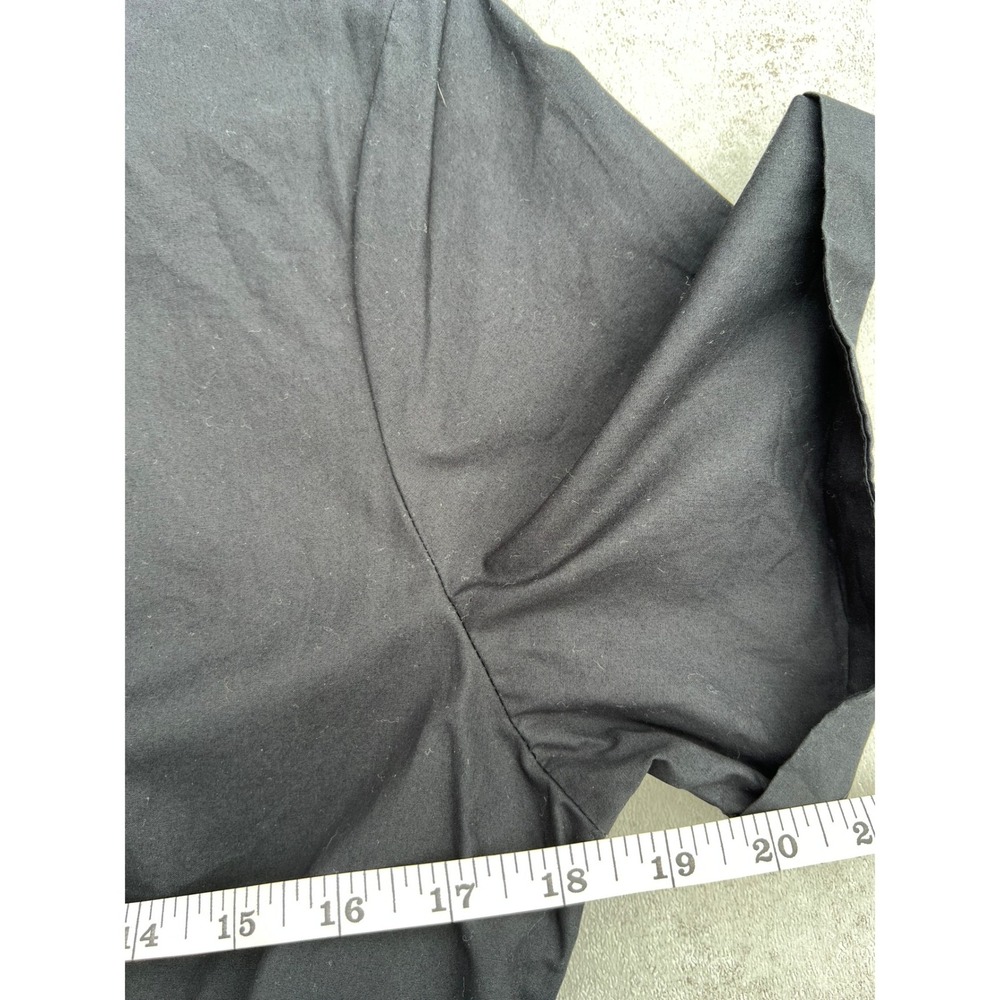 HABITUAL Black Button Up Short Sleeve Shirt Dress Midi Small‎ Cotton Academia - Picture 5 of 8
